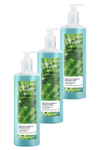 AVON Senses Secret Lagoon Duş Jeli 720 Ml. Üçlü Set