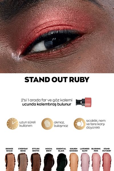 AVON Power Stay Shadow Stick - Far Stand Out Ruby Pen