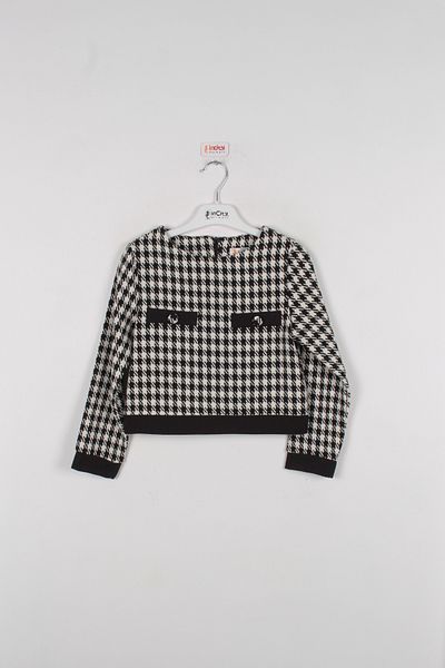 incity Κοριτσίστικη μαύρη μπλούζα Houndstooth