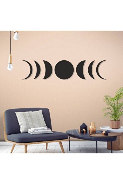 MODAT Dekoratif Duvar Süsü - Ay Temalı - Lazer Kesim Ahşap Tablo - Mdf