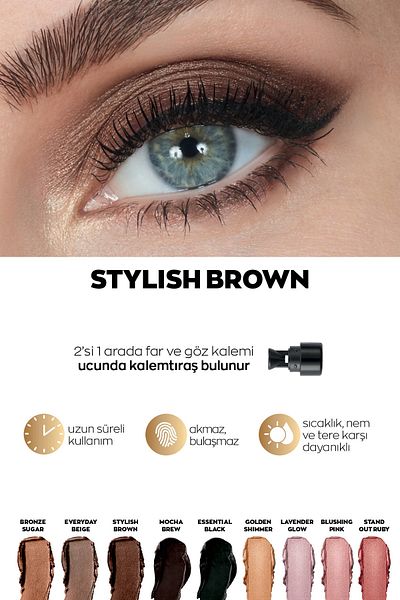 AVON Power Stay Shadow Stick - Far Stylish Brown Pen