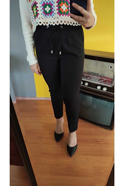 DESEO BOUTIQUE Kadın Siyah Renk 36-38 Beden (KIVRIK PAÇA BİLEK ÜSTÜ BOY) Beli...