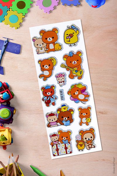 BearPear Παιδικό αυτοκόλλητο Rilakkuma Glitter ανάγλυφο