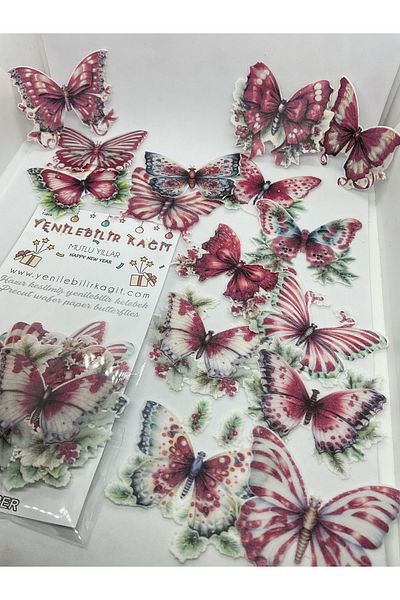 Yenilebilir Kağıt Wafer paper Pre-Cut Butterflies New Year's Butterflies