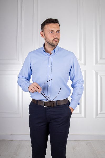 Sarar Cămașă albastră texturată cu guler Ccs