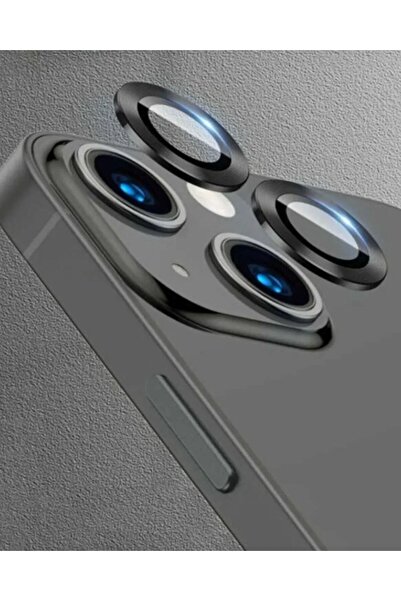 KaffCase عدسة كاميرا آيفون 14 بلس ميني - حجر فضي وواقي