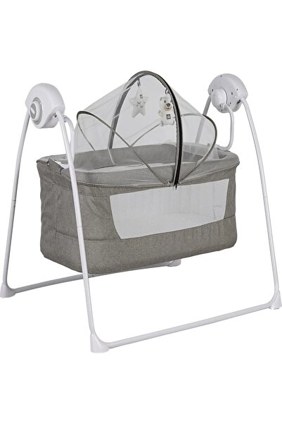 TURHAN BEBE Zaman Ayarlı 12 Farklı Müzik Pilli Kablolu Cibinlikli Anne Yanı Otomatik Elektrikli Beşik