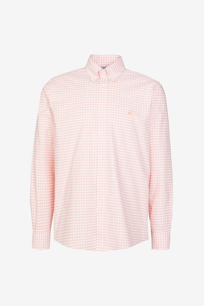 BROOKS BROTHERS Cămașă pentru bărbați, portocaliu deschis, fără călcat, cu croiala obișnuită, cu croiala largă, fără călcat