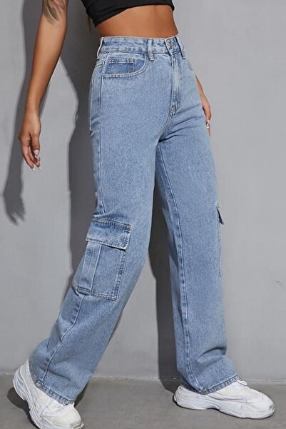 Your Consent Дівчачі джинси з високою талією, широкими штанинами та кишенями на стегнах