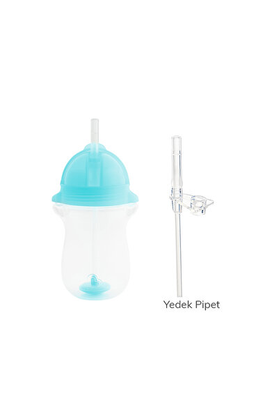 Munchkin Tıklama Kilitli Uçlu Pipetli Alıştırma Bardağı, 12ay , 296ml, Mavi,&...