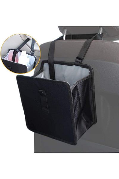 LutiaS Auto Car Office Trash Can Portable In-Car Portable with Lid Practical Hanging Organizer Trash Can