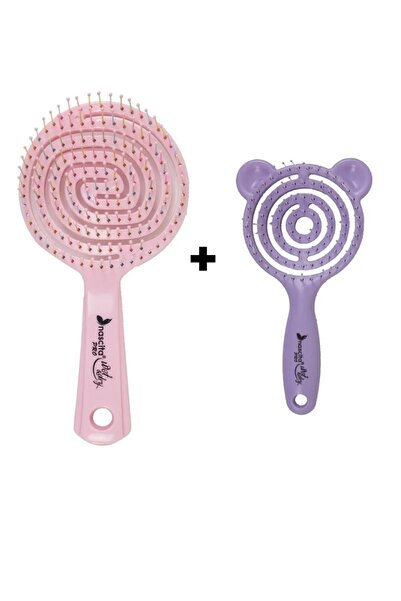 nascita 3D Flexi Control Opening-Scanning Hair Brush Pink -40 & Pro Τρισδιάστατη παιδική βούρτσα μαλλιών λιλά -39