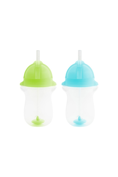Munchkin Click Lock Spout Drinking Cup with Straw 12 months 296 Ml, Blue & Gr...