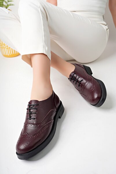 GNS Shoes Boty Salmakis z pravé kůže, šněrovací, vínové dámské boty