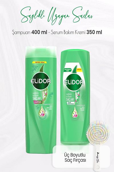 Elidor Superblend 400 Ml Healthy Growth Shampoo, 350 Ml Serum Care Cream and Three-Dimensional Hair