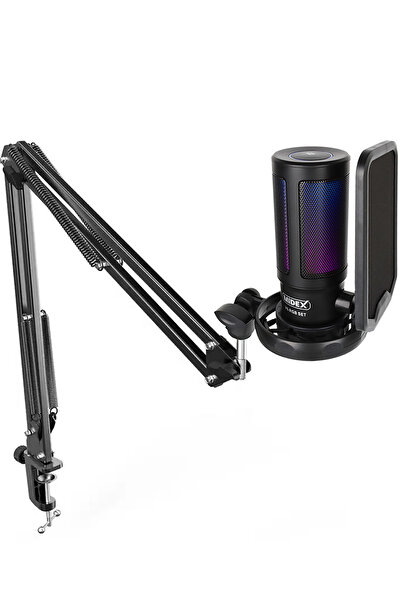 Midex V6 RGB Set USB Oyuncu ve Yayıncı Mikrofonu Condenser Stüdyo
