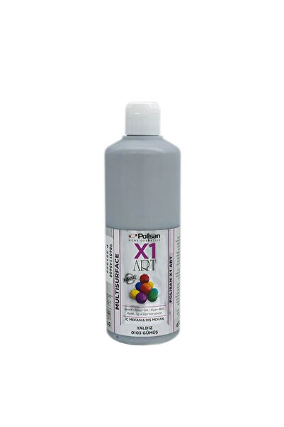 Polisan X1 Art Multisurface Yaldızlı Akrilik Hobi Boyası 500ml - Gümüş 0103