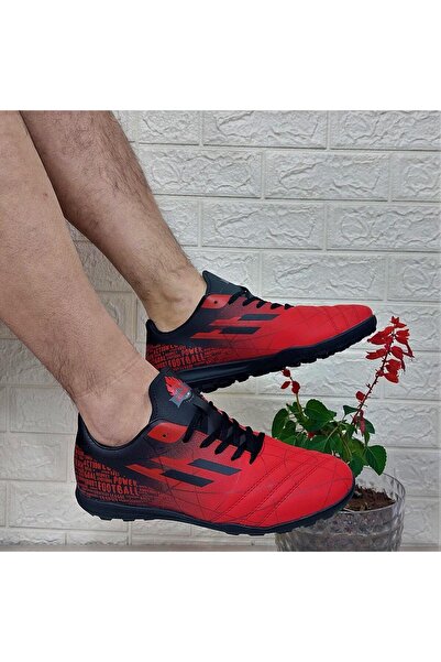 Kinetix Cross Tf Red-Black Non-Slip Astroturf Football Shoes