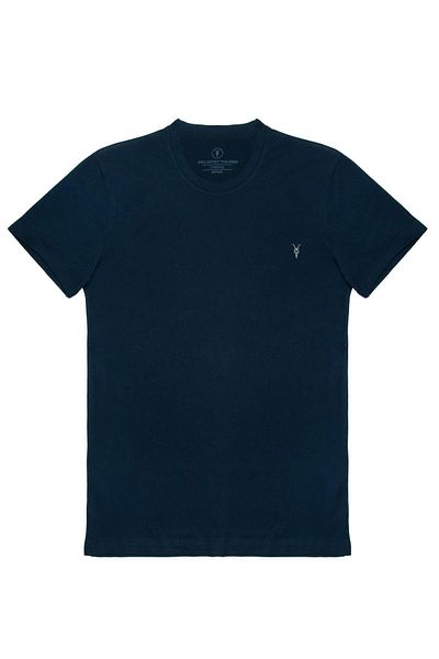 COMBİNE MİCHAİL Ανδρικό μπλουζάκι Navy Blue 100% βαμβακερό κοντό μανίκι με λαιμόκοψη