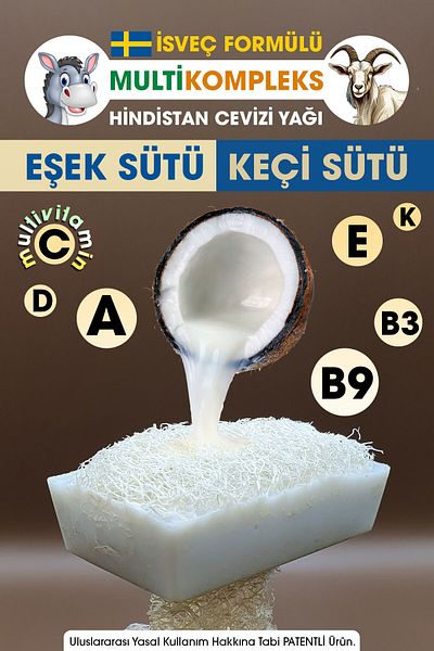 FANTASTİK SANAT ATÖLYESİ Multivitamin Supplemented Coconut Oil Donkey and Goat Milk Soap - XXL 150 Grams - Decorative