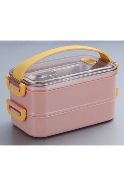 Vagonlife 1400 ml Pembe Paslanmaz Çelik Yemek Beslenme Kabı- Sefer Tası