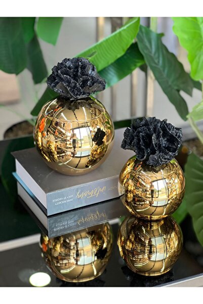 ArzzHome Dekoratif 2 Li Mercan Kutu Gold & Siyah