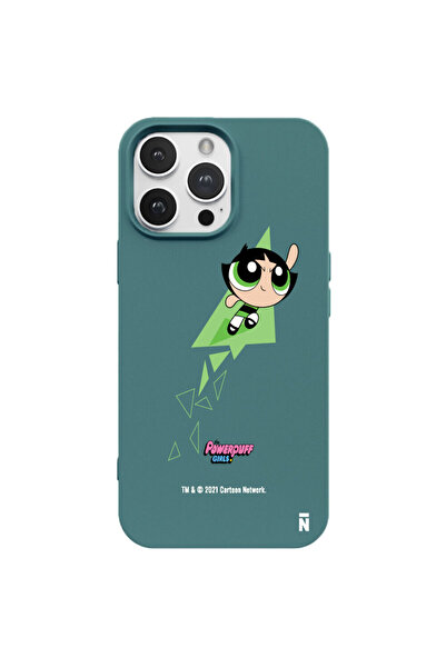 Casen iPhone 15 Pro Max Powerpuff Girls Buttercup Özel Tasarım Haki Renkli Si...