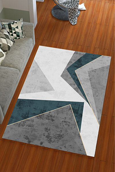 Genel Markalar Geometrik Desen Kadife Halı Örtüsü