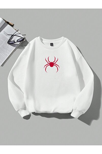 Tarzsokak Φούτερ Coolane με μοτίβο αράχνης λευκό