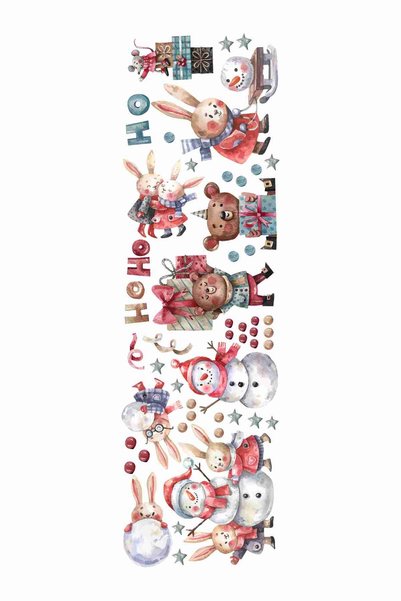 LİPYOS Christmas, Santa Claus, New Year, Snowman Decorative New Glass Label
