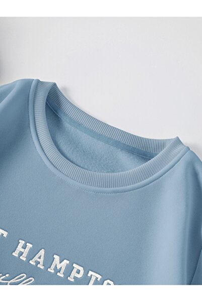 Tarzsokak Yazılı Baskılı Sweatshirt BEBE MAVİ