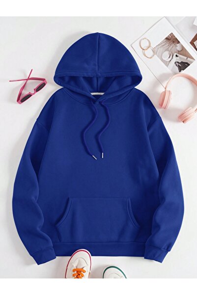 Tarzsokak Kengur džep Hoodie sa vezicom PLAVI