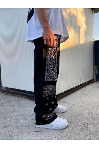 BPM Premium Designer Bandana Patched Jeans