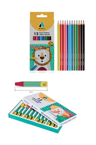 Adel Set of 12 Dry Paints and 12 Pastel Paints