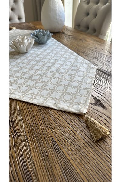 Decamor home Vintage φούντα Λεπτομερής μπεζ Runner Αδιάβροχο Ανέμελο