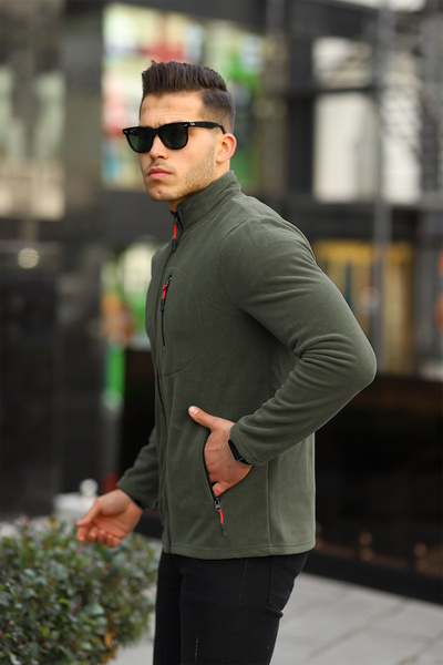 Kozik Men's Softshell Fleece Standard Full Zipper 3 Pocket Men's Fleece Cardigan