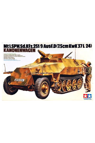 TAMIYA 1/35 German Sd.kfz 251/9 Kanonenwagen Plastic Military Vehicle Model Kit, Disassembled Hobby Set
