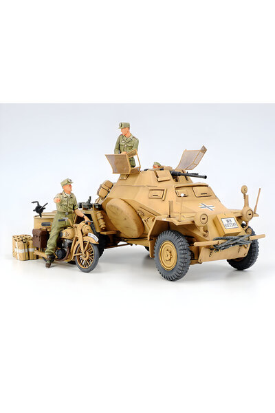 TAMIYA 1/35 German Sd.Kfz.222 North Africa Plastik Askeri Araç Maket Kiti, De...