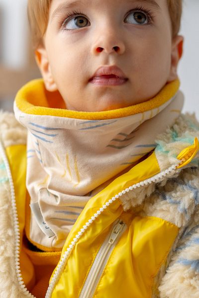 Mama Yoyo Baby&Kids Παιδικό γιακά λαιμού Fleece - Ριγέ / Μουσταρδί / Πράσινο - Συμβατό μέχρι 5 ετών