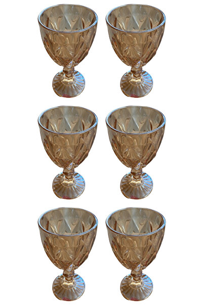 Kitchen Design Lab Rose Gold Cam Bardak,Meşrubat,İçecek Bardak Seti 6 Adet