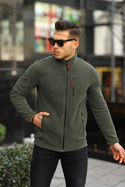 Kozik Men's Softshell Fleece Standard Full Zipper 3 Pocket Men's Fleece Cardigan