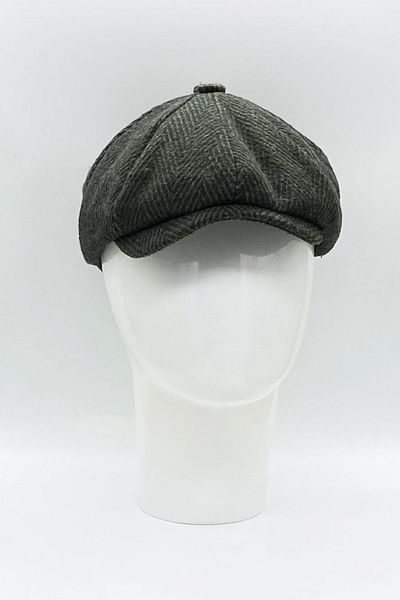 Hoppe Winter Stamp Herringbone Patterned English Style 8-Piece Peaky Blinders Cap Hat