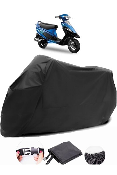 MotoEN TVS Scooty Pep Plus Black Motorcycle Tarpaulin Waterproof Durable Fabric