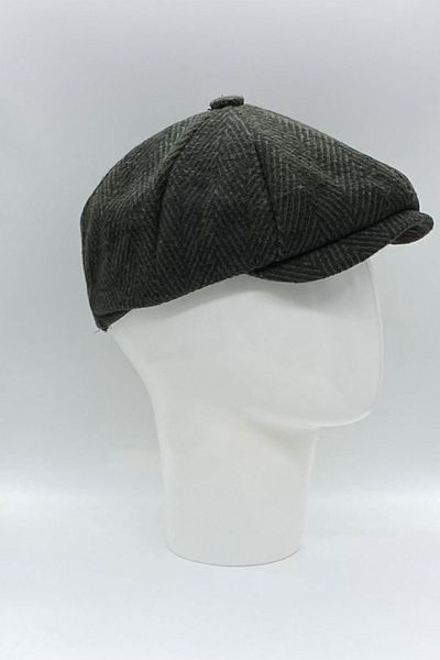 Hoppe Winter Stamp Herringbone Patterned English Style 8-Piece Peaky Blinders Cap Hat