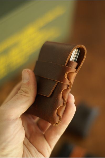 Craftelier Genuine Leather Handmade Minimal Palm Card Holder Seamless - Color Options
