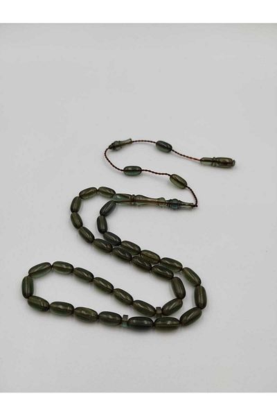 ALTUNTAŞ FIRE BERNUT CIRCLE CAPSULE CUT Rosary 7*11 MM SET SYSTEM TASSEL