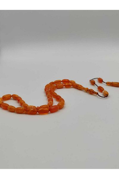 ALTUNTAŞ 7*11 mm Rosary - Fire Amber Cardigan Hooded Tassel