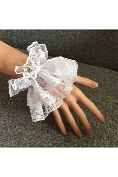 ŞAHPERA BUTİK Lace detailed gloves