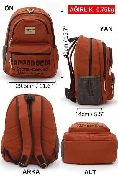 Cappadocia Vintage 4007 Tile Backpack School Travel Daily 15.6 Inch Laptop Notebook Bag