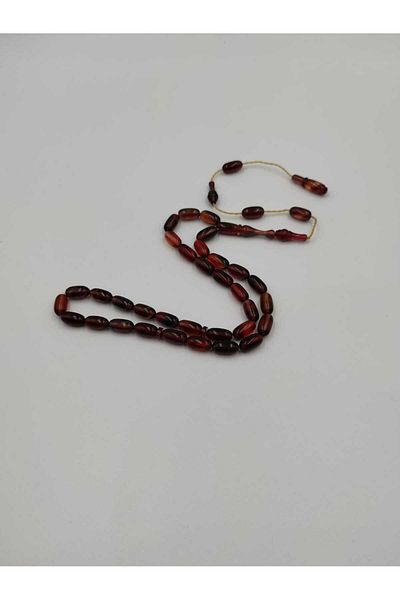 ALTUNTAŞ FIRE BERNUT CIRCLE CAPSULE CUT Rosary 7*11 MM SET SYSTEM TASSEL